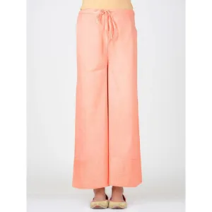 Smriti Gupta Peach Cotton Pallazo With Stitch Lines