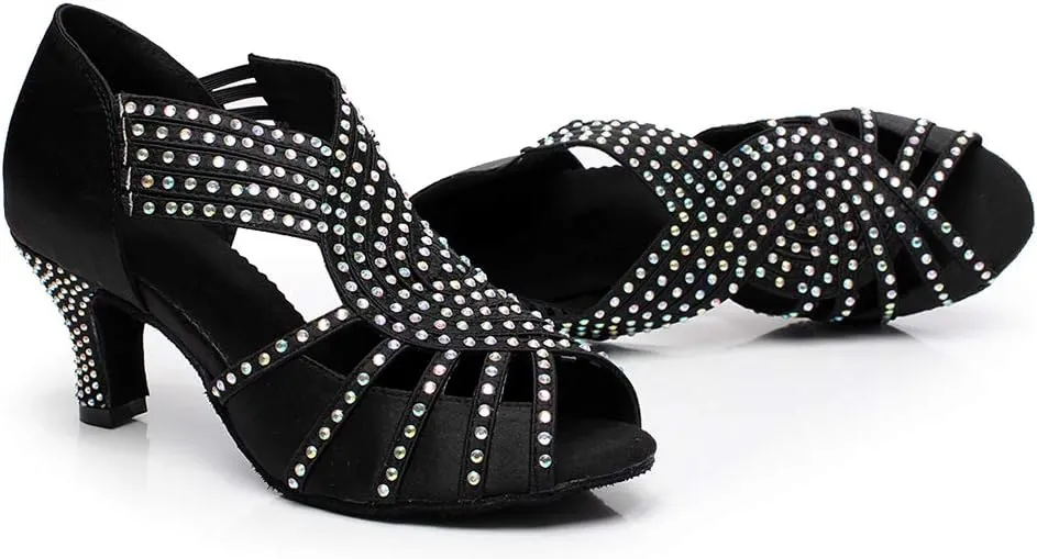 SWDZM Women's Dance Shoes,Modern Latin Classical Practice Ballroom Dancing Shoes,Dance Sandals Shoes 7129