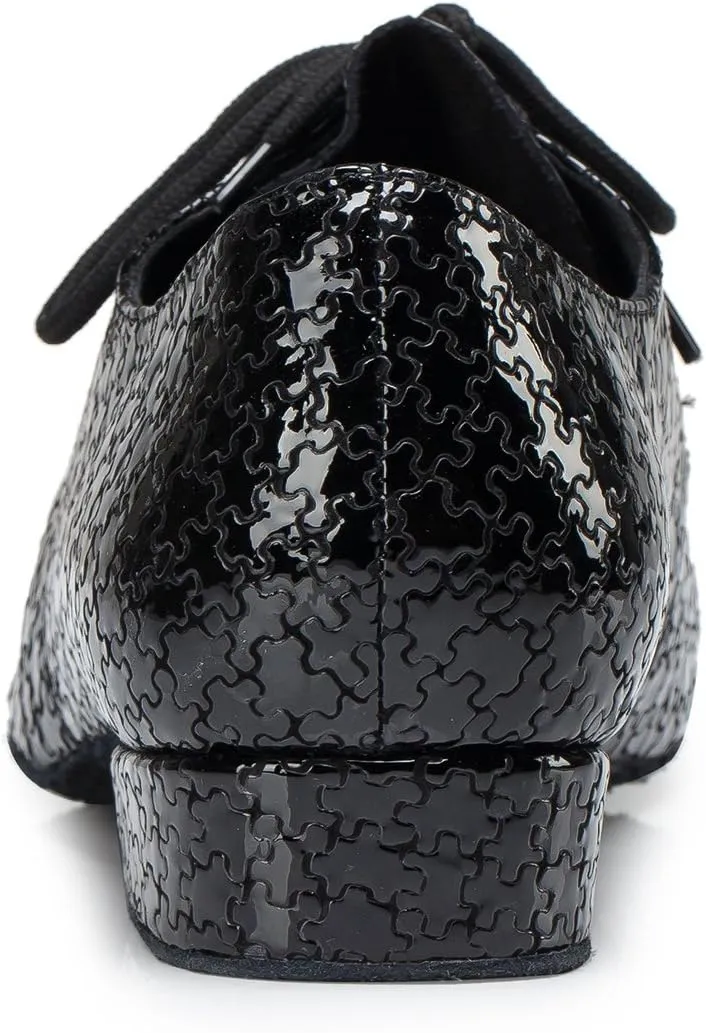 TDA Men's Fashion Comfort Lace-up Round Toe Leather Salsa Tango Ballroom Latin Modern Dance Shoes