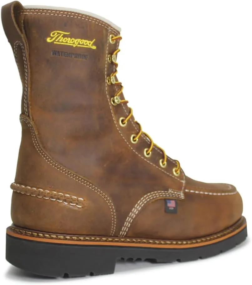 Thorogood V-Series 6 Waterproof Composite Toe Work Boots for Men - Premium Leather with Goodyear Storm Welt, Comfort Insole, and Chevron Traction Outsole; ASTM Rated