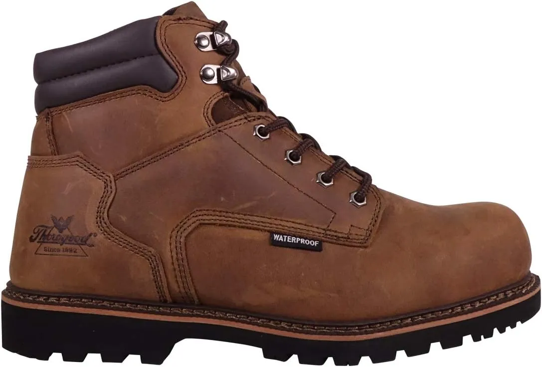 Thorogood V-Series 6 Waterproof Composite Toe Work Boots for Men - Premium Leather with Goodyear Storm Welt, Comfort Insole, and Chevron Traction Outsole; ASTM Rated