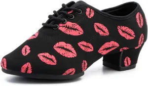 TINRYMX Women Latin Dance Practice Shoes Lace up with Closed Toe Modern Jazz Teaching Oxford Dance Shoes Low Heel,WZSP-NJB