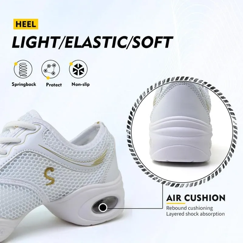 TINRYMX Women's Jazz Shoes Lace-up Sneakers Modern Dance Shoes Platform Walking Dance Shoes,Model-LYX801