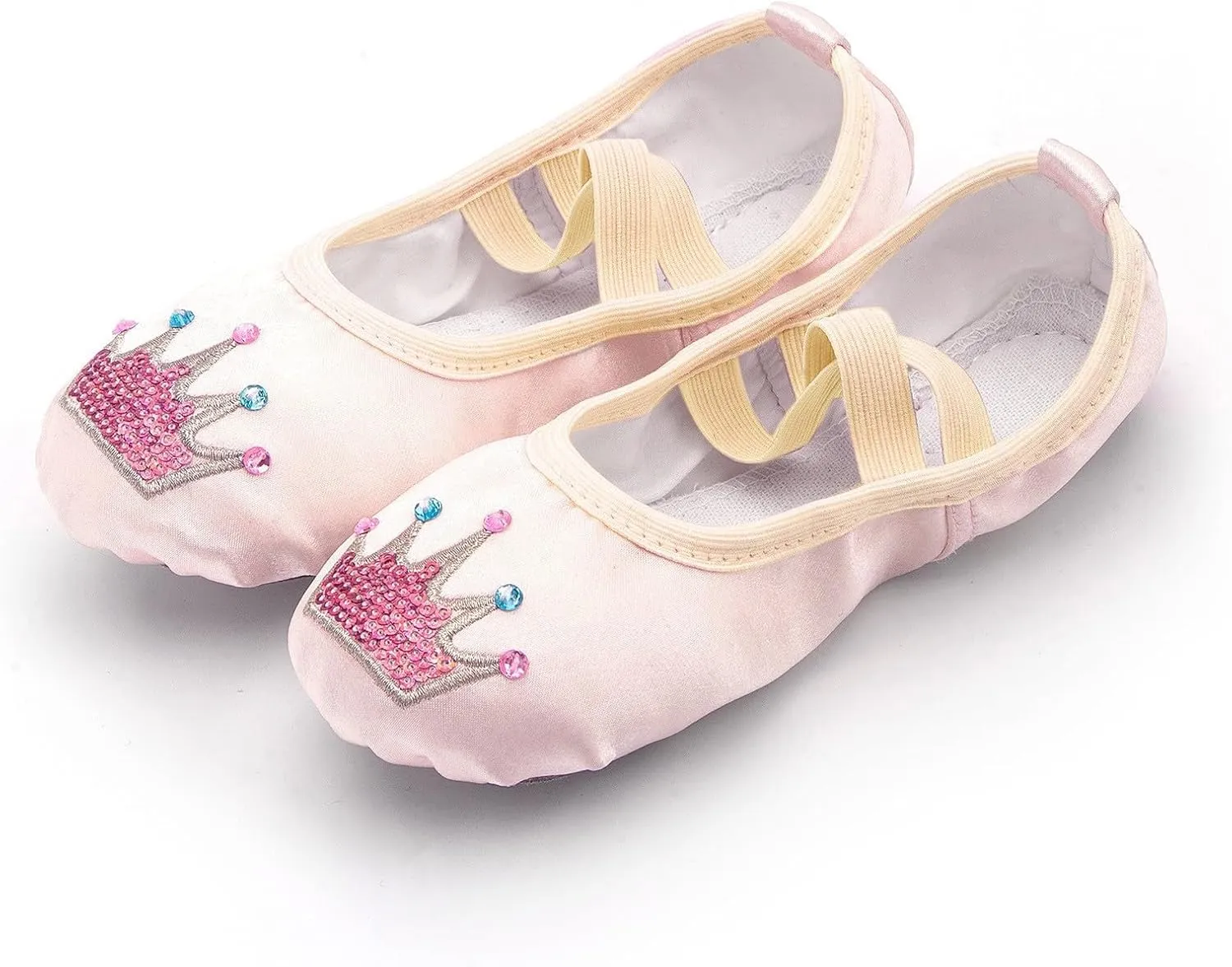Toddler Ballet Shoes for Girls Star Satin Ballet Slippers for Kids Toddler Dance Shoes Soft Leather Ballet Slippers