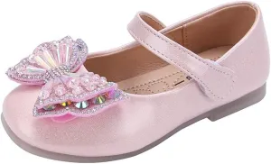 Toddler Girls Dress Shoes Little Girls Bowknot Mary Jane Flats Party Wedding Ballerina Shoes