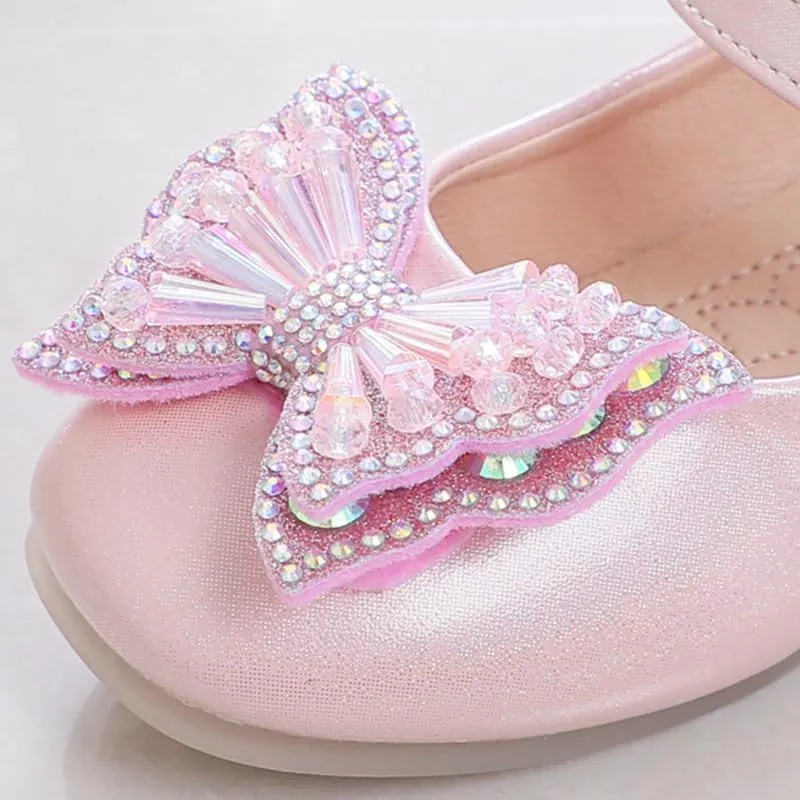 Toddler Girls Dress Shoes Little Girls Bowknot Mary Jane Flats Party Wedding Ballerina Shoes