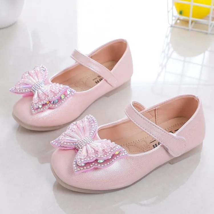 Toddler Girls Dress Shoes Little Girls Bowknot Mary Jane Flats Party Wedding Ballerina Shoes