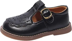 Toddler Girls Mary Jane School Shoes Flower Dress Shoes Uniform School Oxford Flats for Girl Party Girl Church Shoes