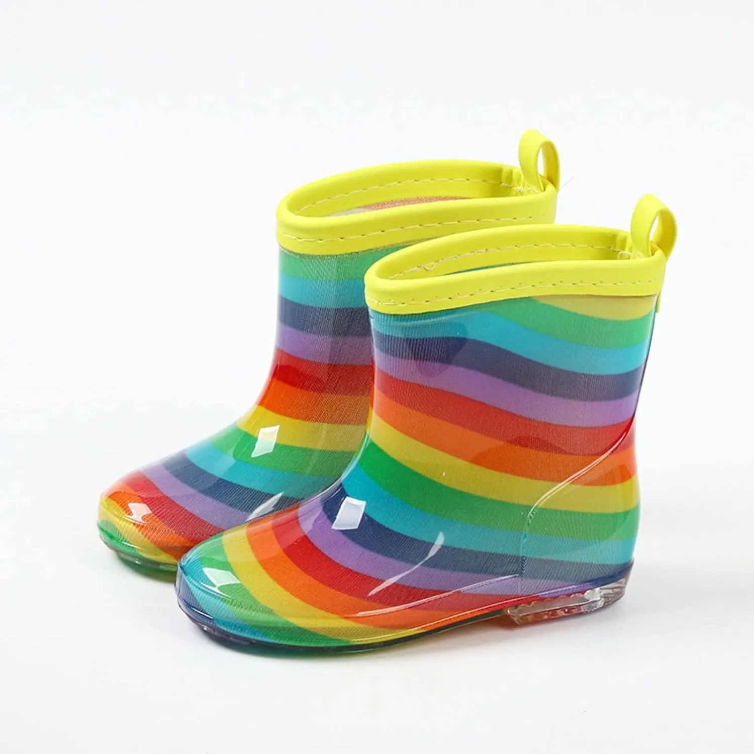 Toddler Kids Rain Boots with Cute Bow Waterproo Rubber Boots for Girls Boys Camouflage Rainboots with Handles