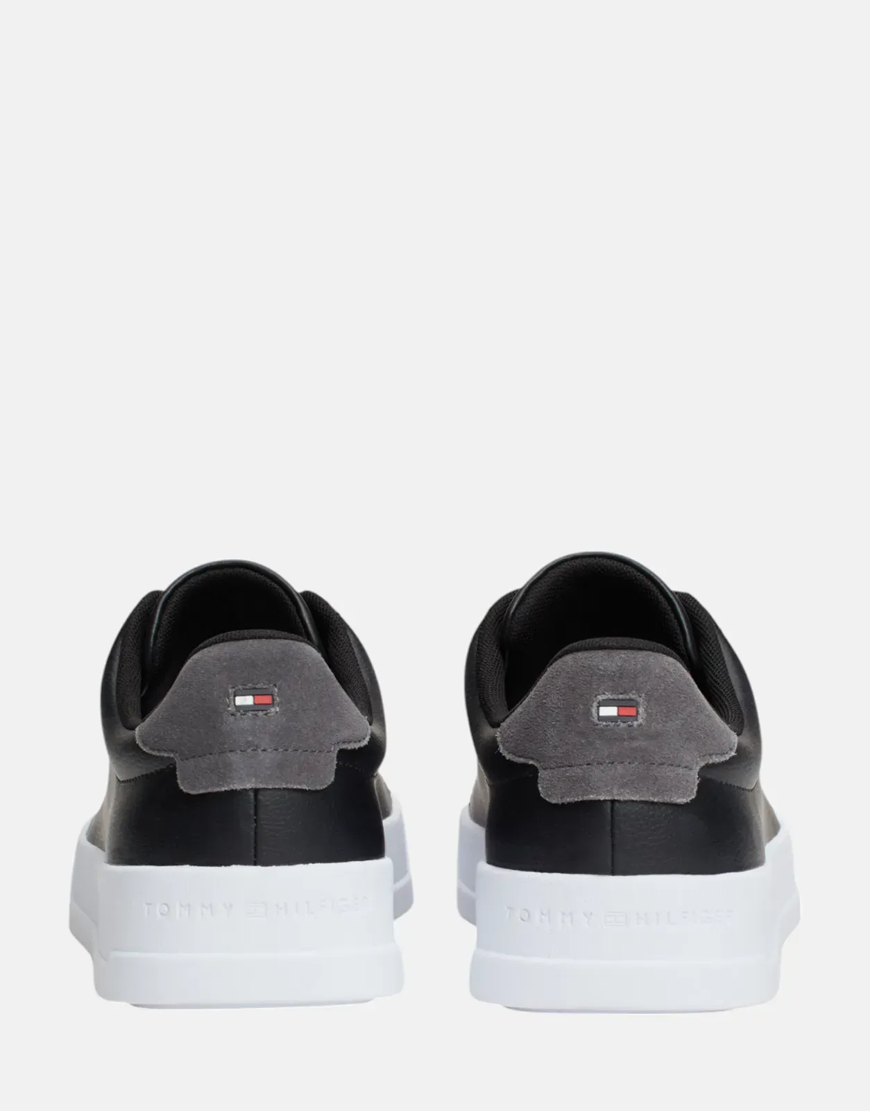 Tommy Hilfiger The Court Leather Grain Black Sneakers