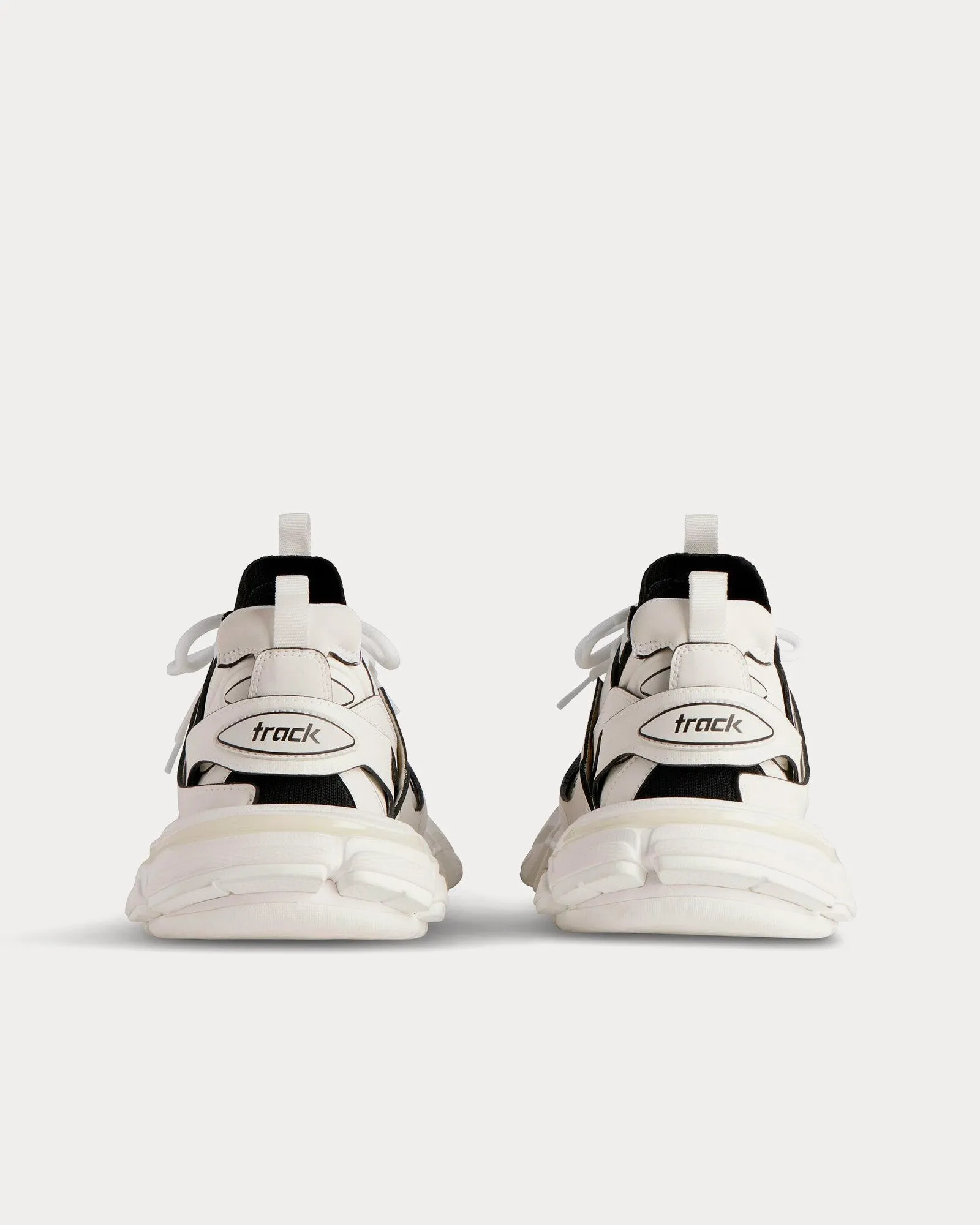 Track Sock Nylon & Knit White / Black Low Top Sneakers