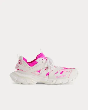 Track Sock Nylon & Knit White / Neon Pink Low Top Sneakers