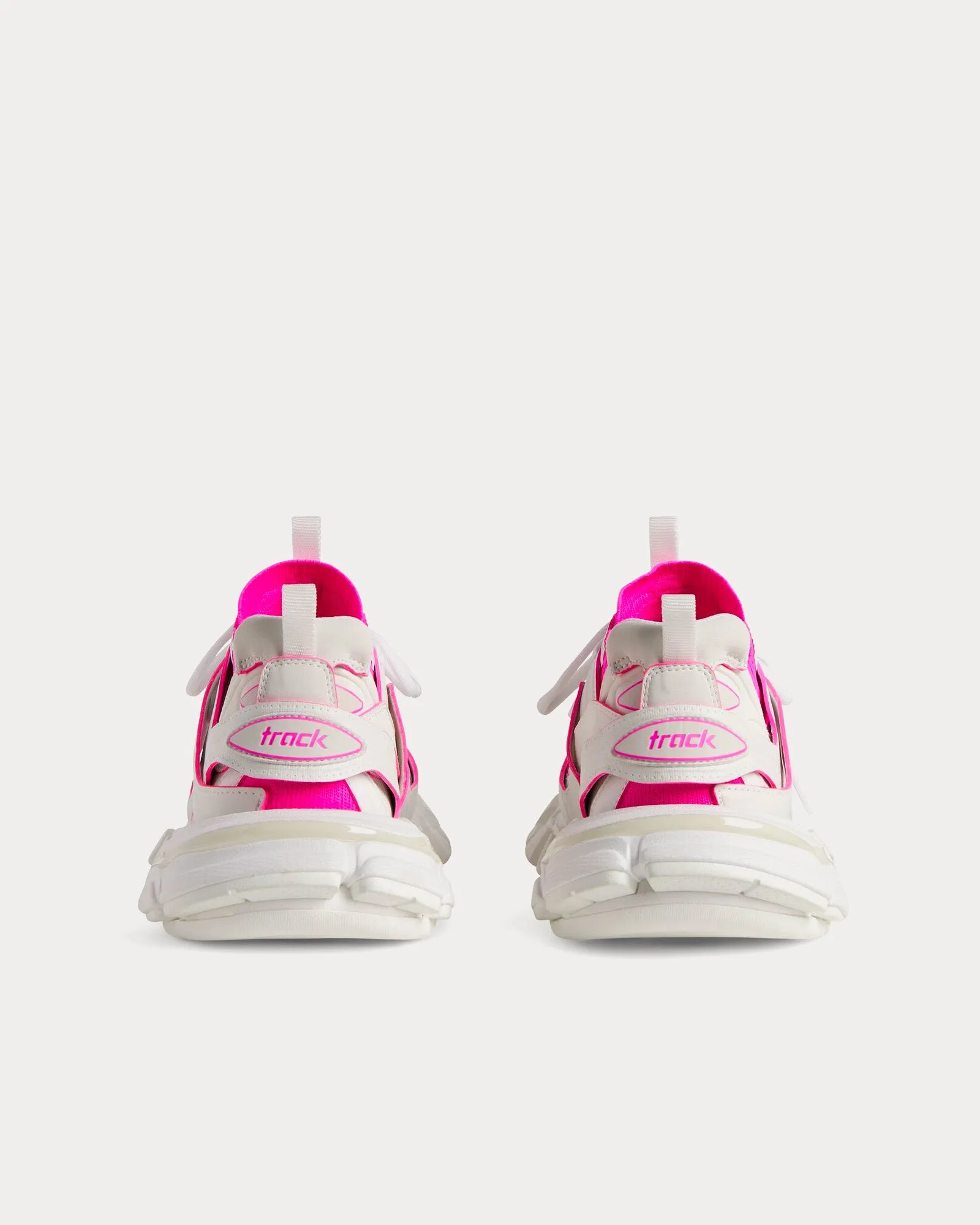 Track Sock Nylon & Knit White / Neon Pink Low Top Sneakers
