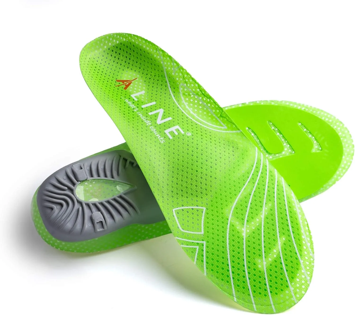 Traction Shoe Inserts  Flat Foot Athletic Shoe Insole, Plantar Fasciitis, Arch Support Insoles for Men and Women. Green - Men 5-6 / Women 6-7 / EU 36.5-38