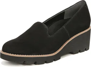 Vionic Willa Wedge Loafer/Moc Shoes Black Suede 9 M