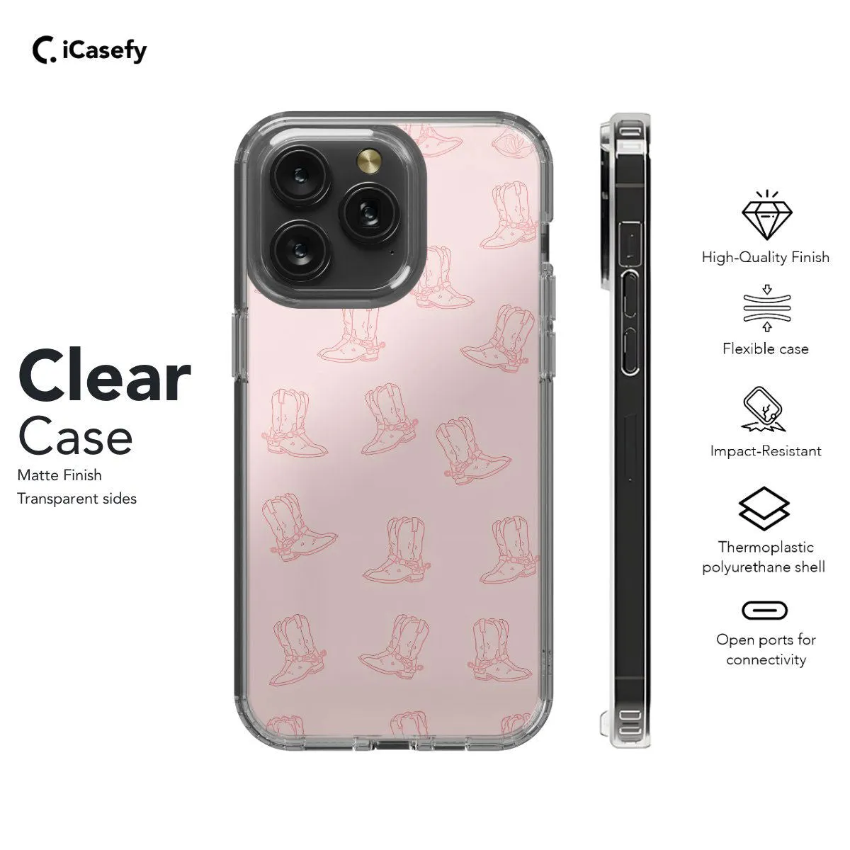 Western Boots Pattern Phone Case iPhone Samsung Pixel & More