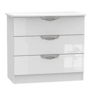 Weybourne Chest of Drawers White 3 Drawers