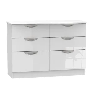 Weybourne Large Chest of Drawers White 6 Drawers