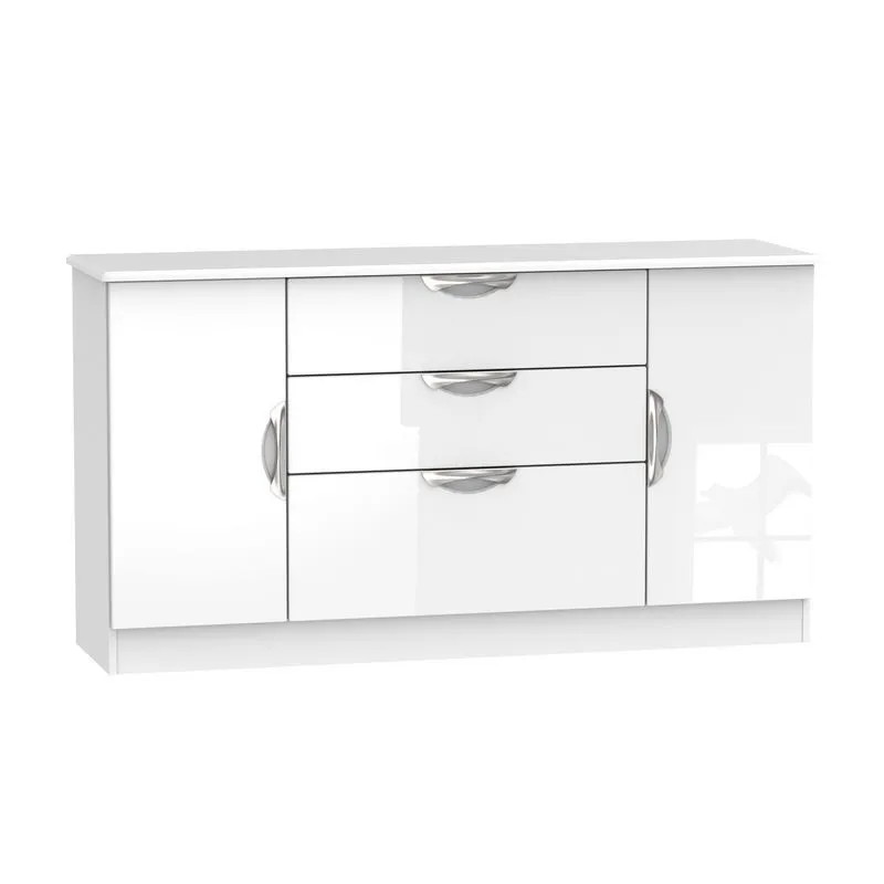Weybourne Large Cupboard White 2 Doors 3 Drawers