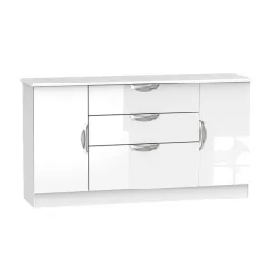 Weybourne Large Cupboard White 2 Doors 3 Drawers
