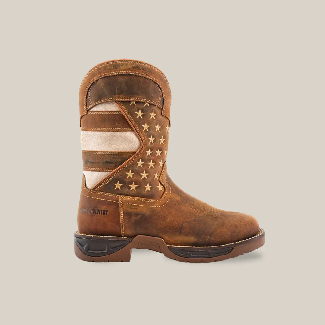 White Tan US Flag - Waterproof - Composite Toe