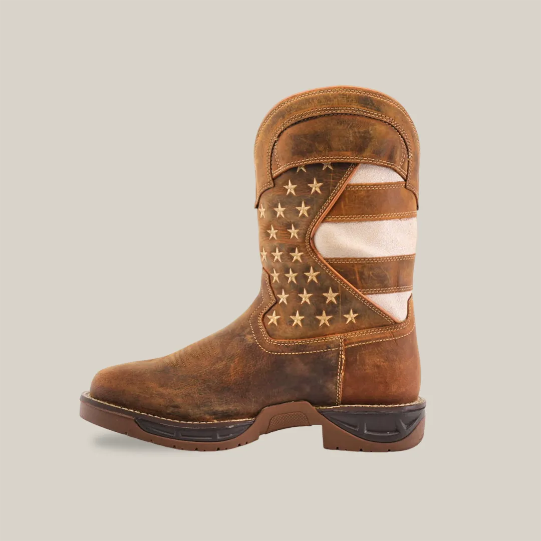 White Tan US Flag - Waterproof - Composite Toe