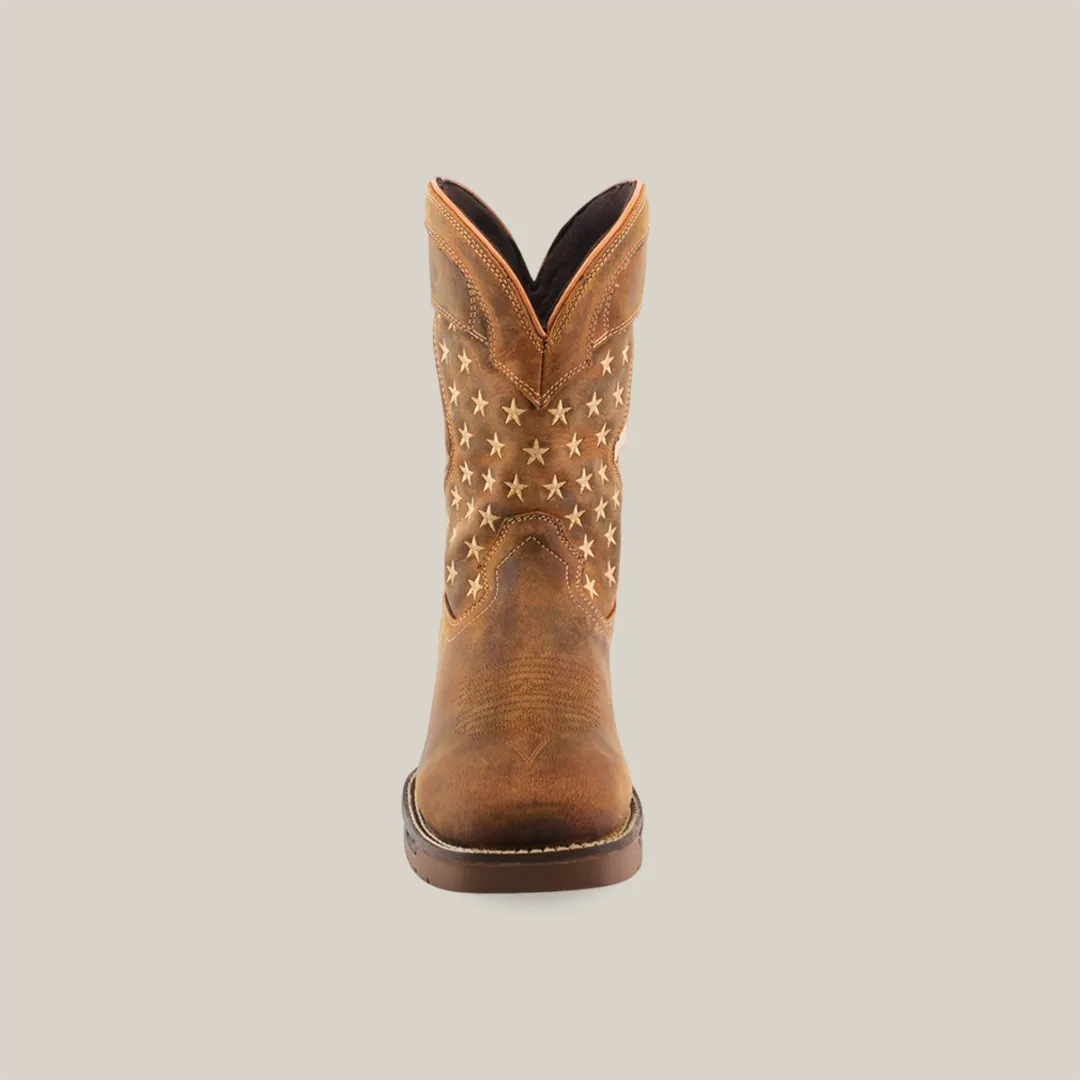 White Tan US Flag - Waterproof - Composite Toe