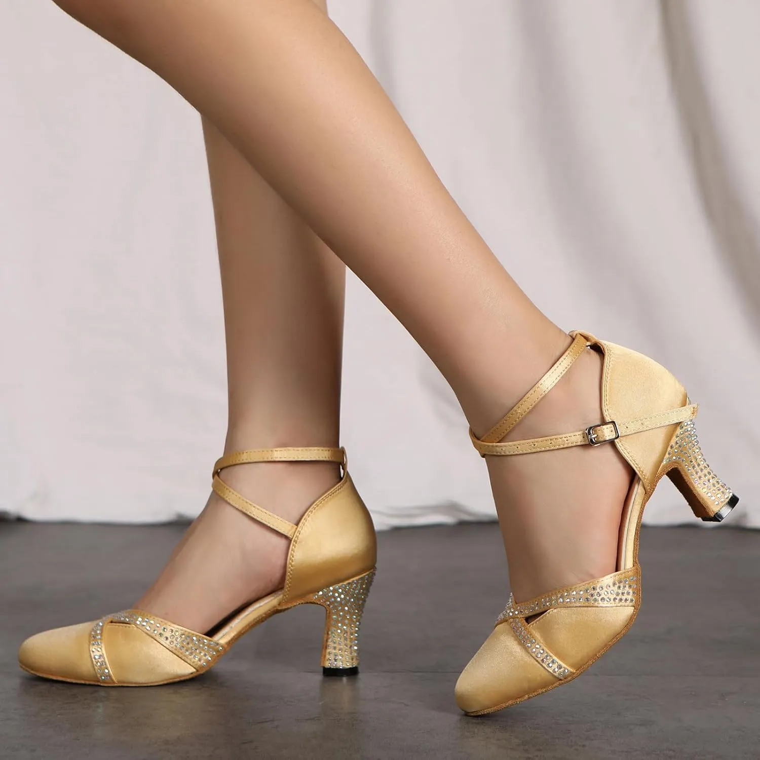 Women Ballroom Dance Shoes Closed Toe Waltz Modern Dancing Shoes Latin Salsa Performance Party, Model YC-D51