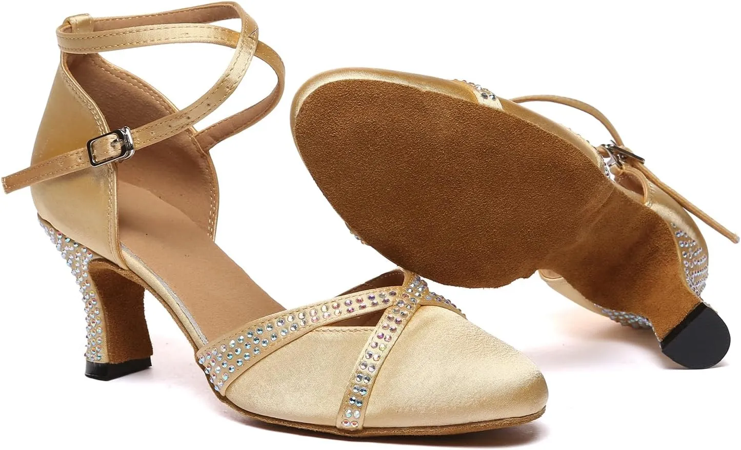 Women Ballroom Dance Shoes Closed Toe Waltz Modern Dancing Shoes Latin Salsa Performance Party, Model YC-D51