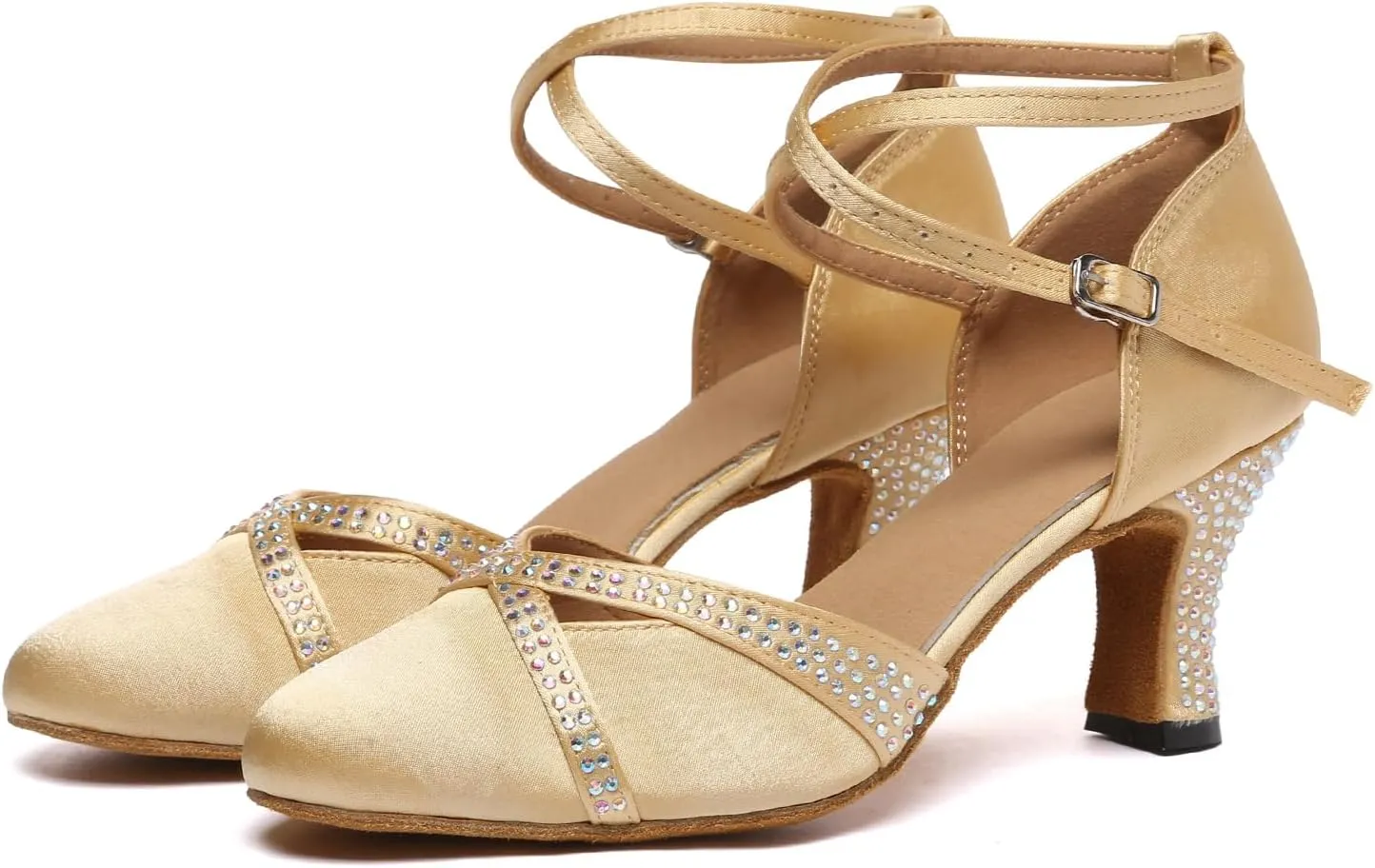 Women Ballroom Dance Shoes Closed Toe Waltz Modern Dancing Shoes Latin Salsa Performance Party, Model YC-D51