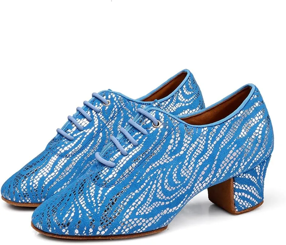 Women Latin Dance Shoes Ballroom Lace-up Practice Social Dance Modern Salsa Dancing Shoes