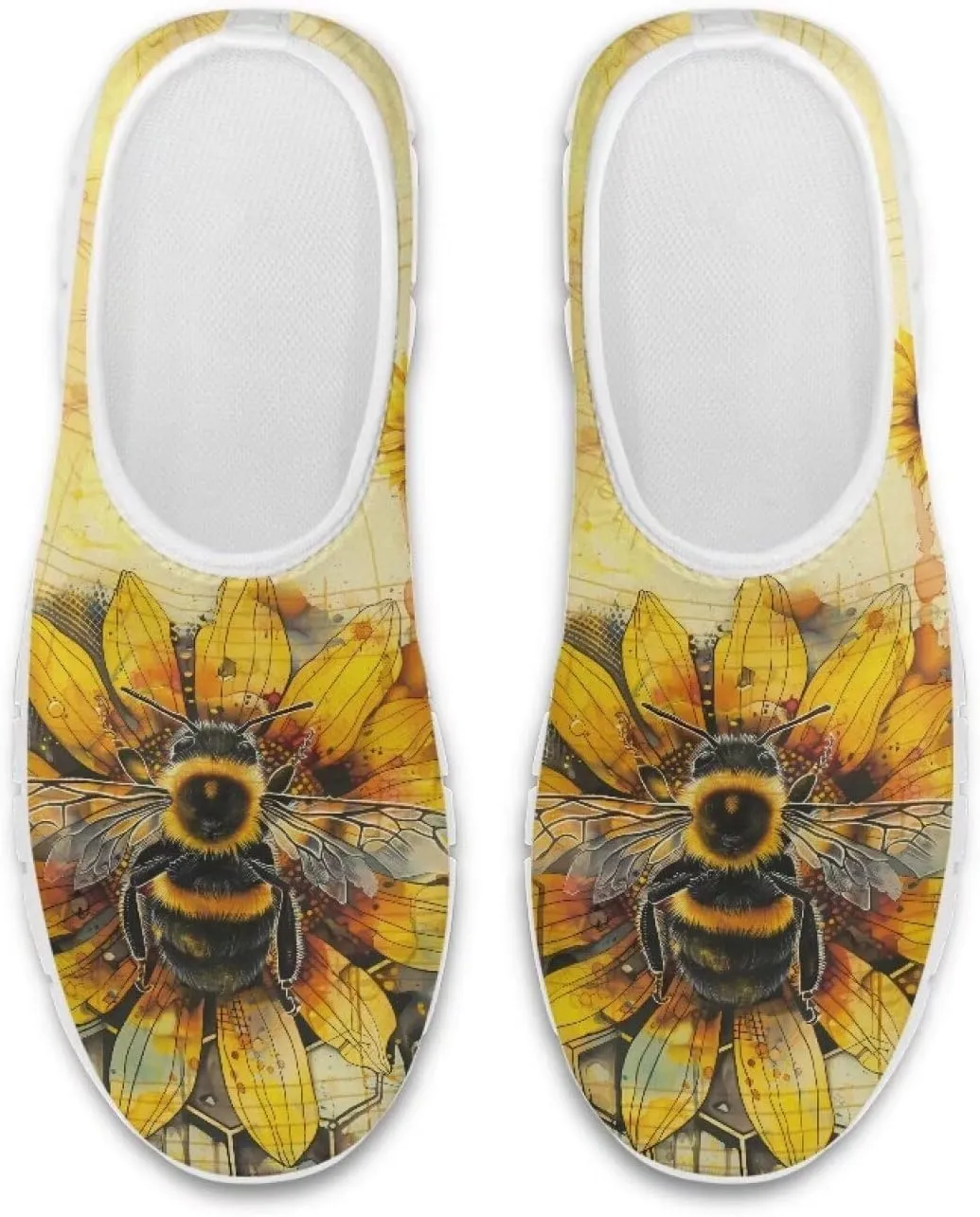 Women's Art Pattern Slip-On Sneakers Casual Low-Top Flat Dress Shoes Lightweight Soft Shoes Non-Slip Workout Holiday Shoes US Size 5.5-11.5