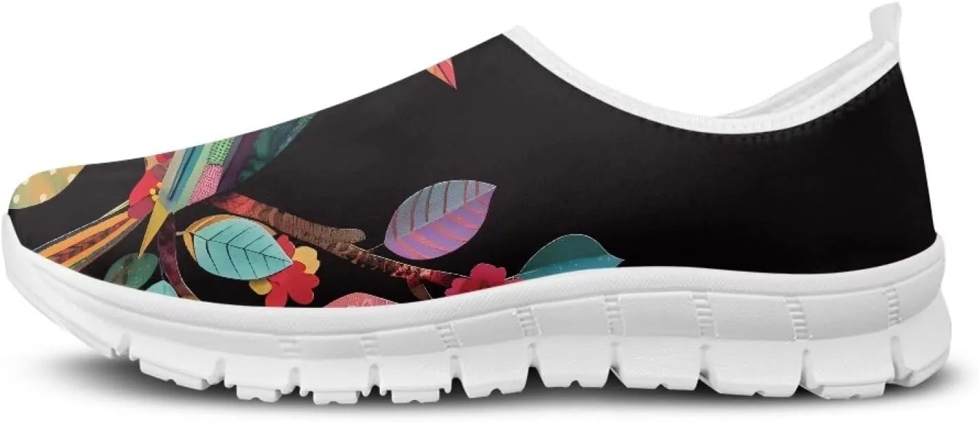 Women's Art Pattern Slip-On Sneakers Casual Low-Top Flat Dress Shoes Lightweight Soft Shoes Non-Slip Workout Holiday Shoes US Size 5.5-11.5