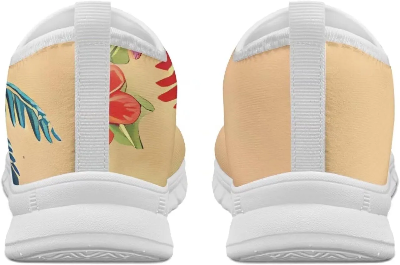 Women's Art Pattern Slip-On Sneakers Casual Low-Top Flat Dress Shoes Lightweight Soft Shoes Non-Slip Workout Holiday Shoes US Size 5.5-11.5