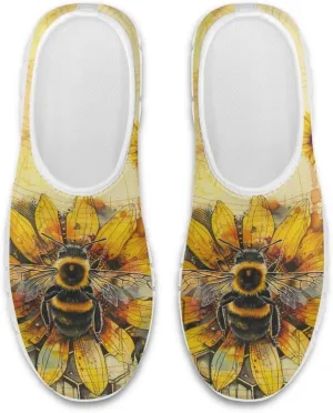 Women's Art Pattern Slip-On Sneakers Casual Low-Top Flat Dress Shoes Lightweight Soft Shoes Non-Slip Workout Holiday Shoes US Size 5.5-11.5