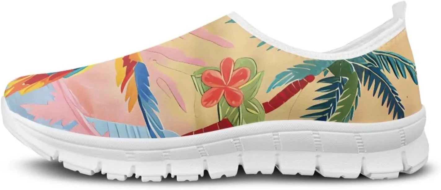 Women's Art Pattern Slip-On Sneakers Casual Low-Top Flat Dress Shoes Lightweight Soft Shoes Non-Slip Workout Holiday Shoes US Size 5.5-11.5