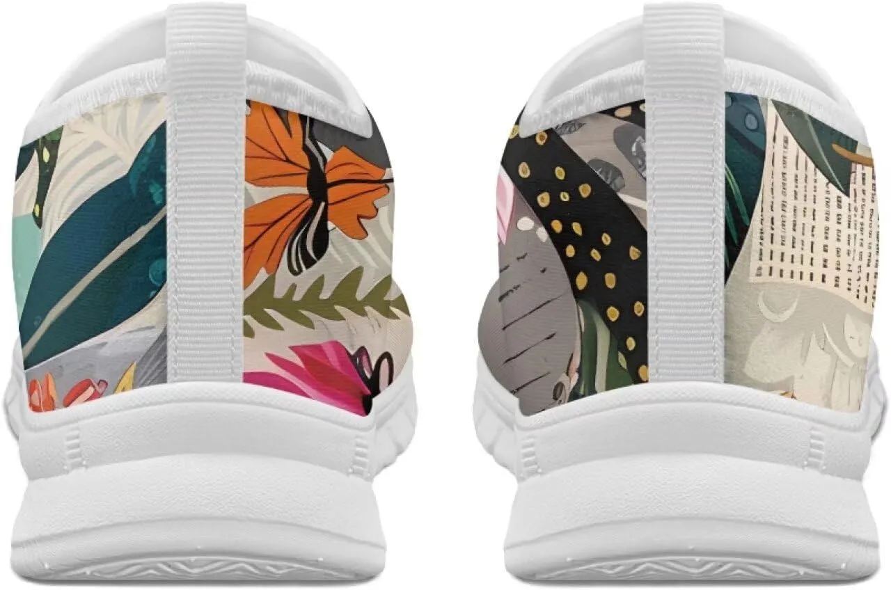 Women's Art Pattern Slip-On Sneakers Casual Low-Top Flat Dress Shoes Lightweight Soft Shoes Non-Slip Workout Holiday Shoes US Size 5.5-11.5