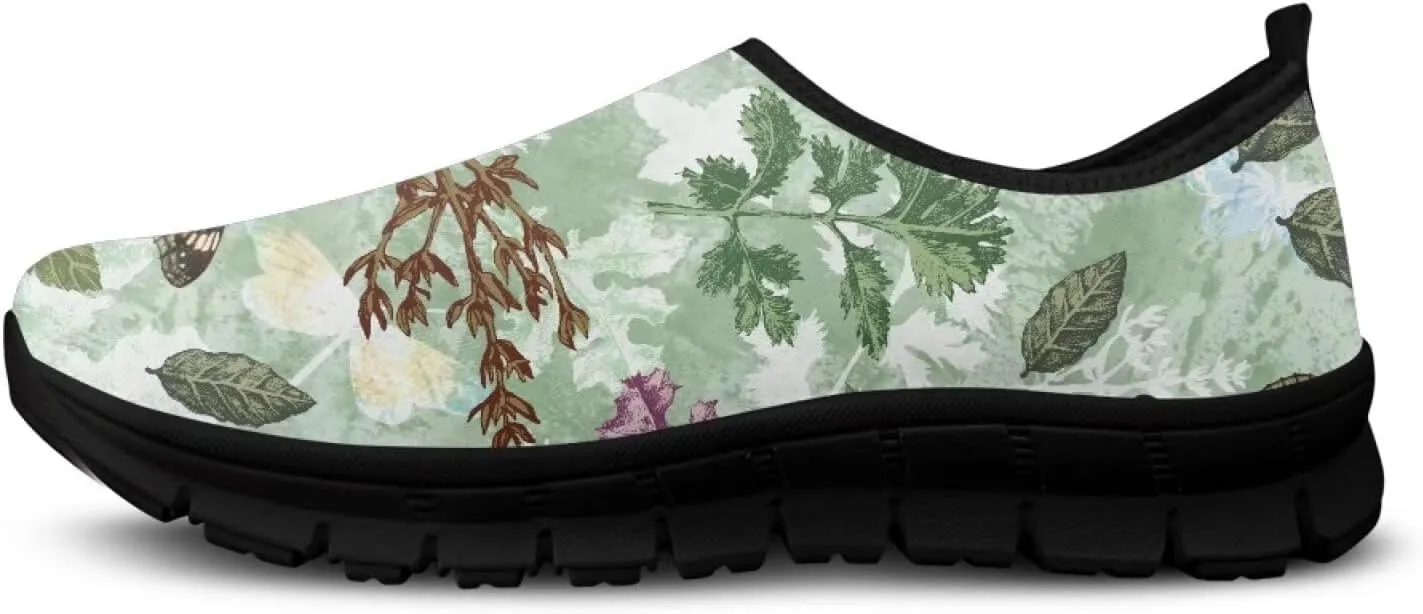 Women's Art Pattern Slip-On Sneakers Casual Low-Top Loafers Flat Shoes Lightweight Soft Shoes Non-Slip Workout Travel Shoes US Size 5.5-11.5