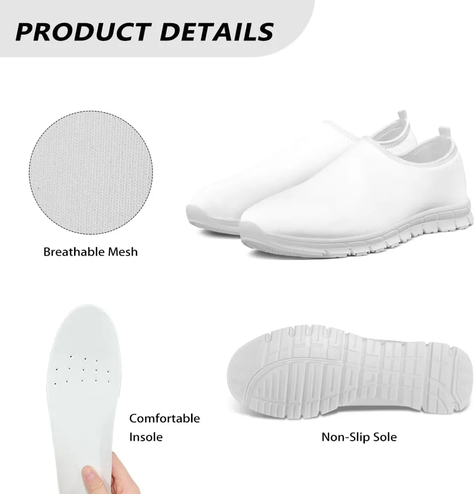 Women's Art Pattern Slip-On Sneakers Casual Low-Top Loafers Flat Shoes Lightweight Soft Shoes Non-Slip Workout Travel Shoes US Size 5.5-11.5