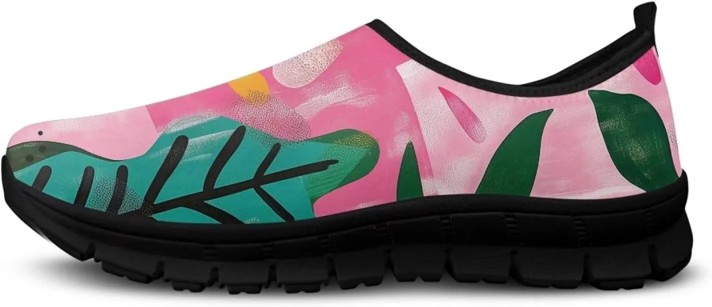 Women's Art Pattern Slip-On Sneakers Casual Low-Top Loafers Flat Shoes Lightweight Soft Shoes Non-Slip Workout Travel Shoes US Size 5.5-11.5