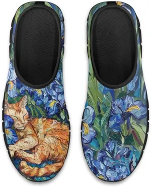 Women's Art Pattern Slip-On Sneakers Casual Low-Top Loafers Flat Shoes Lightweight Soft Shoes Non-Slip Workout Travel Shoes US Size 5.5-11.5