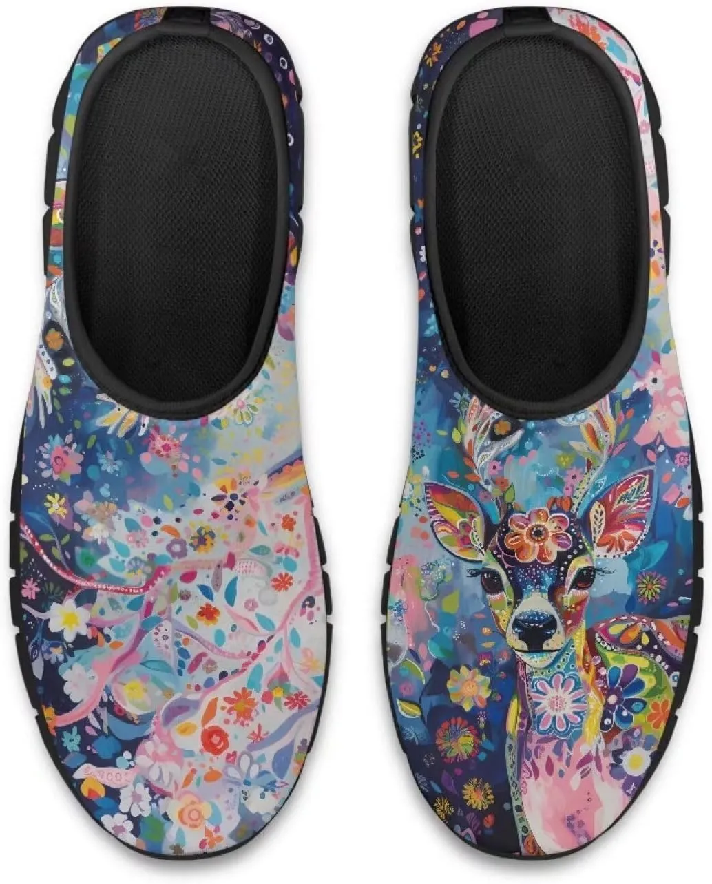 Women's Art Pattern Slip-On Sneakers Casual Low-Top Loafers Flat Shoes Lightweight Soft Shoes Non-Slip Workout Travel Shoes US Size 5.5-11.5