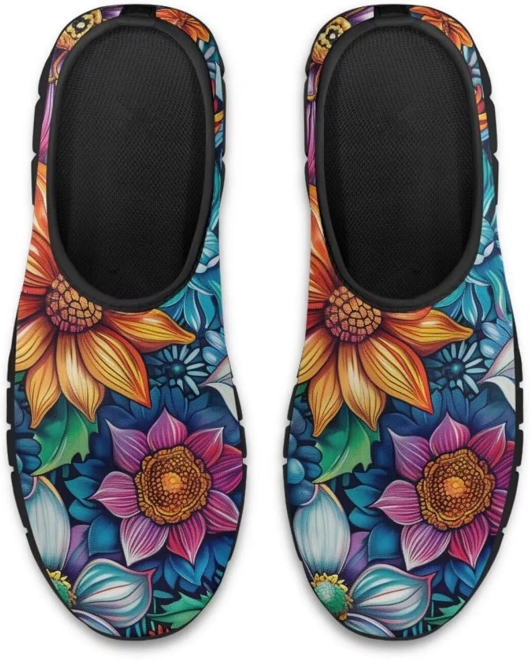 Women's Art Pattern Slip-On Sneakers Casual Low-Top Loafers Flat Shoes Lightweight Soft Shoes Non-Slip Workout Travel Shoes US Size 5.5-11.5