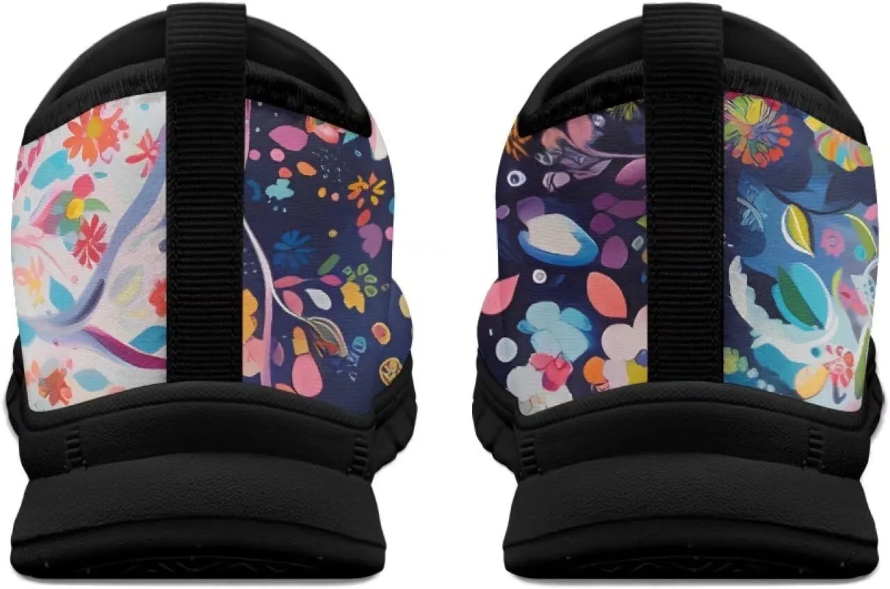 Women's Art Pattern Slip-On Sneakers Casual Low-Top Loafers Flat Shoes Lightweight Soft Shoes Non-Slip Workout Travel Shoes US Size 5.5-11.5
