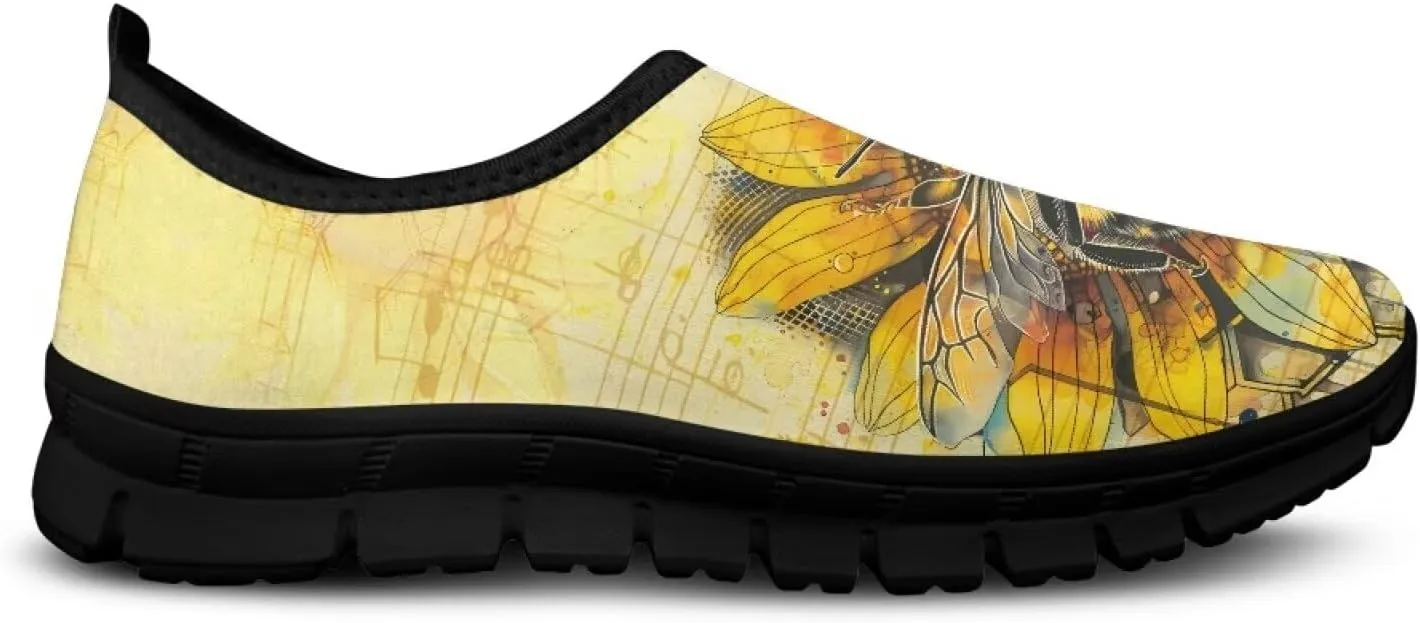 Women's Slip On Sneakers Casual Loafers Mesh Art Pattern Comfort Soft Walking Shoes for Women Daily Work Travel Shoes US Size 5.5-11.5