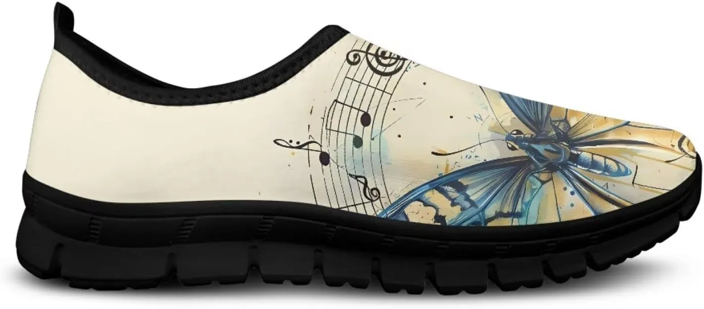 Women's Slip On Sneakers Casual Loafers Mesh Art Pattern Comfort Soft Walking Shoes for Women Daily Work Travel Shoes US Size 5.5-11.5