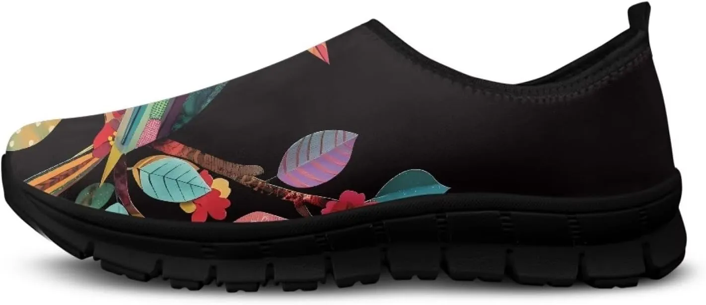 Women's Slip On Sneakers Casual Loafers Mesh Art Pattern Comfort Soft Walking Shoes for Women Daily Work Travel Shoes US Size 5.5-11.5