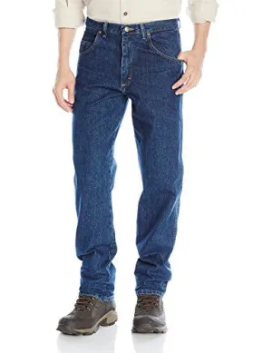 Wrangler Men's Rugged Wear Relaxed Fit Jean, Dark Stonewash, 40x32