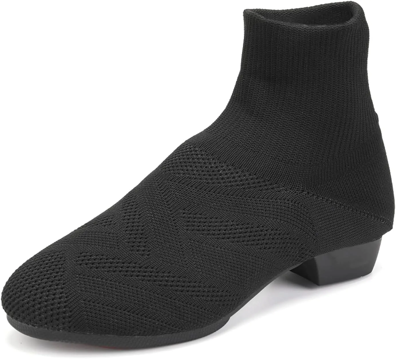 YKXLM Women Standard Practice Social Dance Sneaker Beginner Dance Practice Shoes for Women Low Heel Ballroom,Black,1" Heel,6 US
