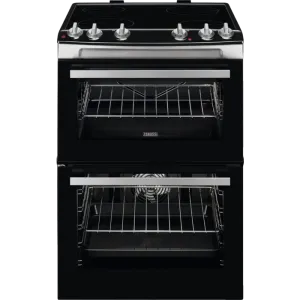 Zanussi ZCV66050XA Ceramic Electric Cooker with Double Oven Stainless Steel